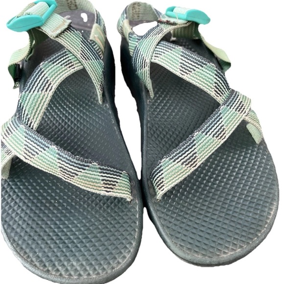 Chaco Classic Womens Size 6 Green/Teal/White Strappy Outdoor Sport Sandals - Picture 2 of 7
